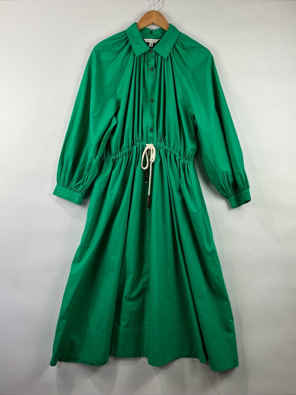 Banana Republic 100% Cotton Poplin Midi Shirtdress Pockets Adjustable Waist NWOT